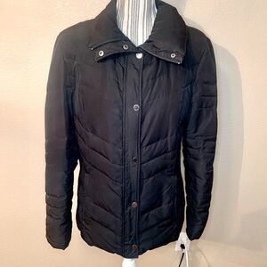 Kenneth Cole Reaction Coat Large Black Puffer Jacket Duckdown Wildfowl Feathers